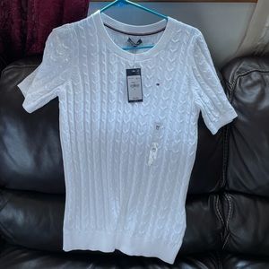 White Cable Knitted Sweater